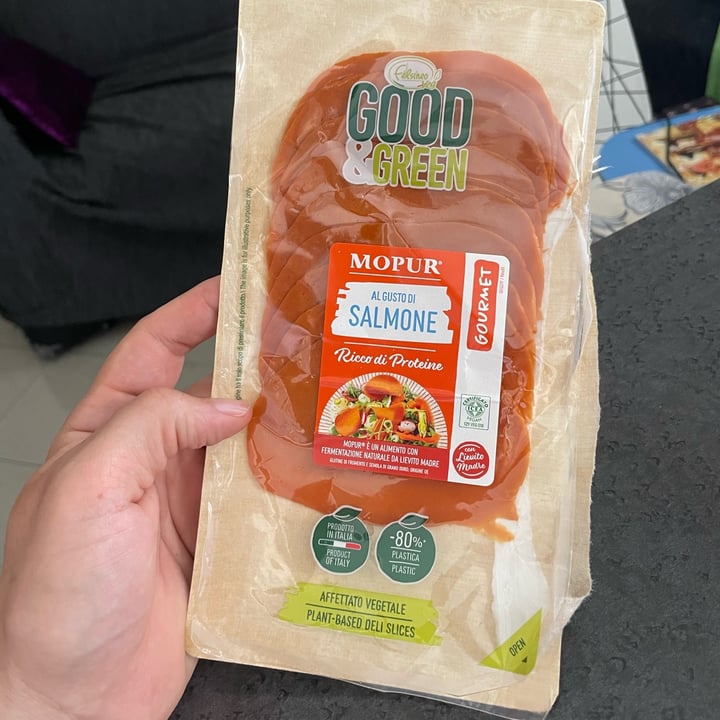 photo of Good & Green Affettato Di Mopur Al Gusto Di Salmone shared by @dariomanni on  30 Jun 2022 - review