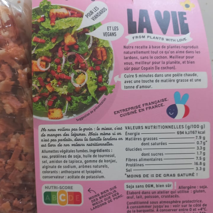 photo of La Vie Foods Lardons végétaux nature shared by @astoria on  10 Mar 2022 - review