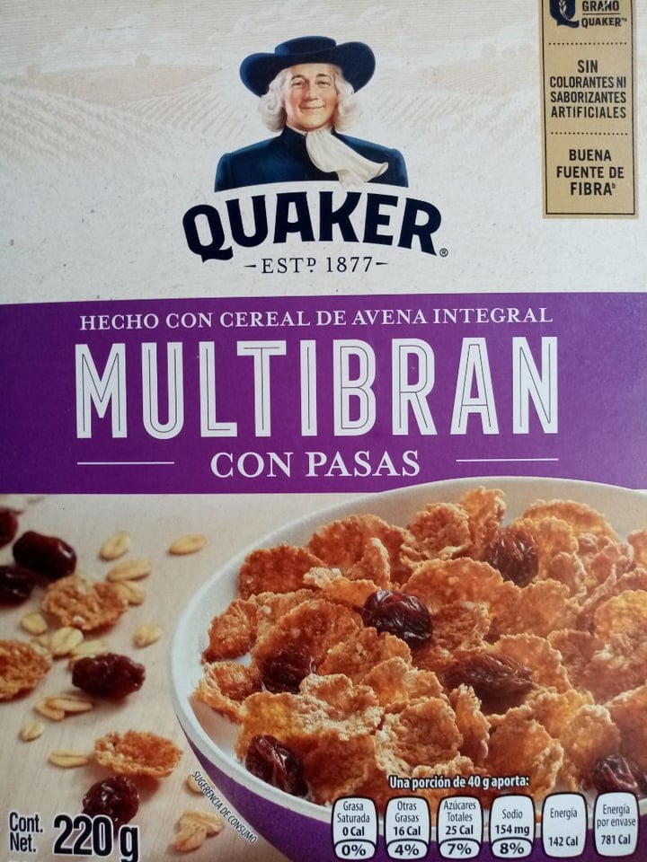 photo of Quaker Multigrano con pasas shared by @jat on  05 Mar 2020 - review