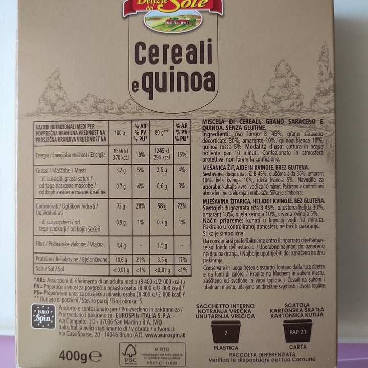 photo of Delizie dal Sole Cereali e quinoa shared by @foodmap on  17 Mar 2022 - review