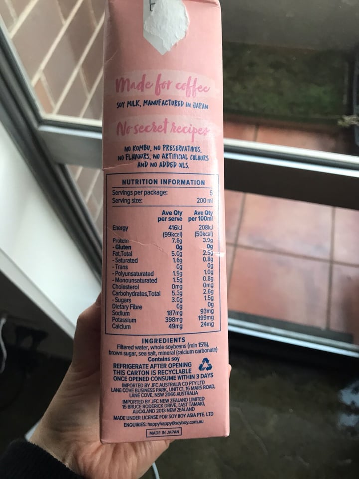 review photo of Happy Happy Soy Boy Soy Milk shared by @chloeavrill on 12 Aug 2019 - review