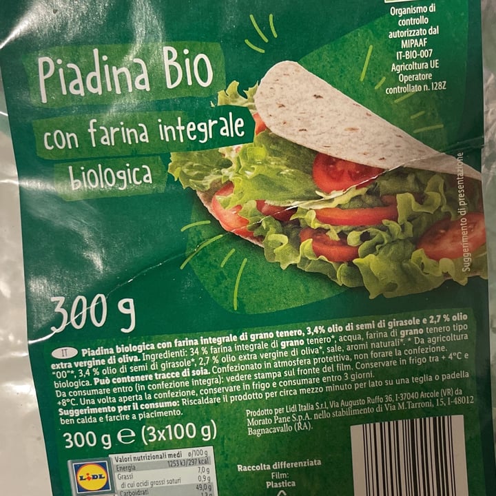 photo of Vemondo Piadina bio integrale shared by @elisaruocco on  01 Feb 2022 - review