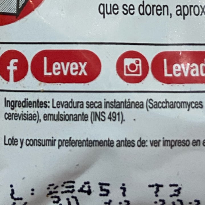 photo of Levex Levadura Instantánea Natural shared by @veganeandoenbsas on  07 Feb 2022 - review
