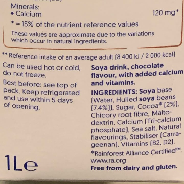 photo of Alpro Chocolate Flavored Soya Milk Less Sugar shared by @doped on  07 Jan 2022 - review