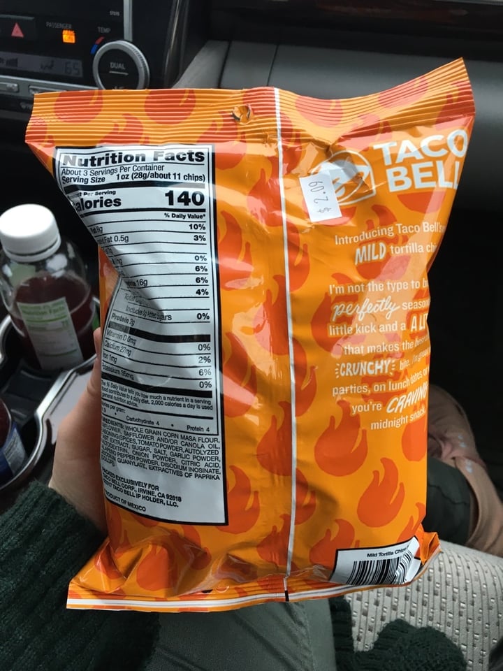 photo of Taco Bell Mild Tortilla Chips shared by @lisseatsplants on  29 Dec 2019 - review