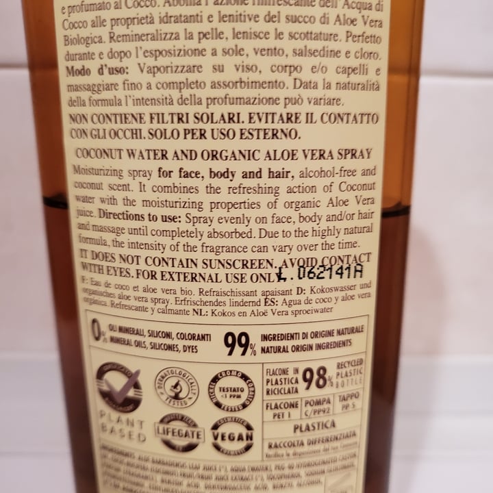 photo of L'Erboristica Di Athena's Dal 1969 acqua di cocco shared by @ely77 on  21 Jun 2022 - review