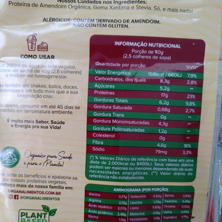 review photo of Organ Organ Veg Protein Amendoim shared by @alemil on 26 Jun 2022 - review