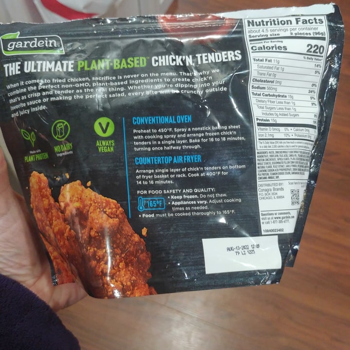 photo of Gardein The Ultimate chicken tenders shared by @livewithintegrity on  30 Jan 2022 - review
