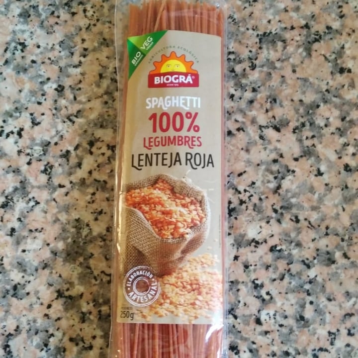 photo of Biogra Espaguetis de lenteja roja shared by @milevegan on  01 Nov 2020 - review