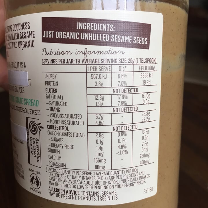 photo of Mayver's Mayver's Organic Unhulled Tahini shared by @lisab on  13 Nov 2018 - review