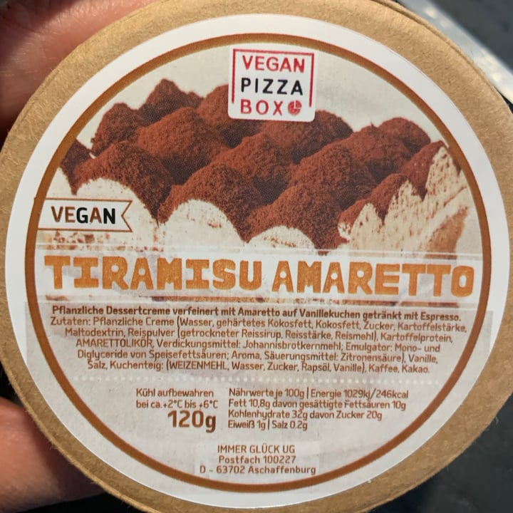 photo of Vegan Pizza Box Tiramisu Amaretto shared by @veggie-slayer on  19 Sep 2021 - review