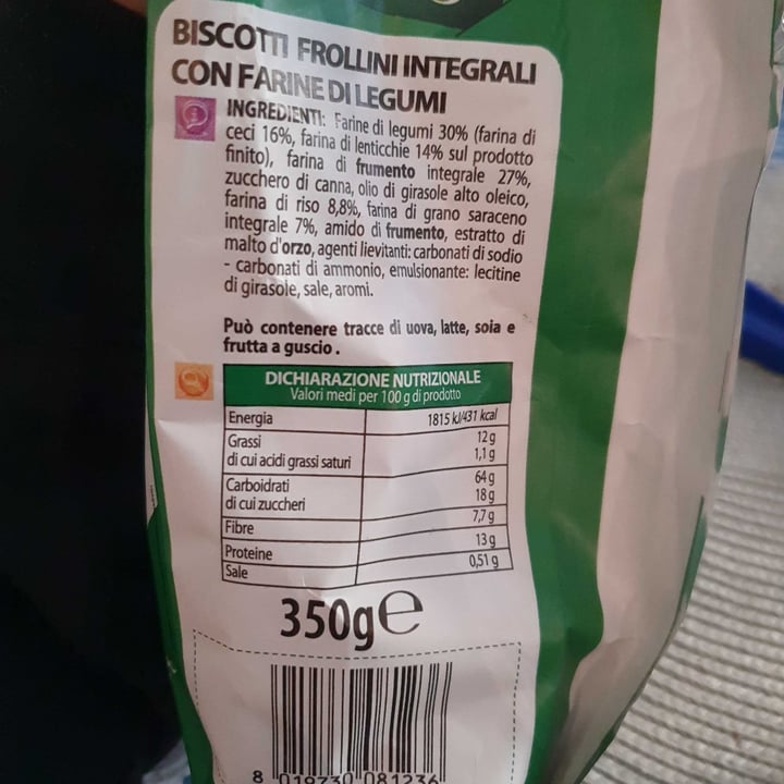 photo of Vivo Meglio Frollini integrali con farine di Legumi shared by @elenabono on  28 Mar 2022 - review