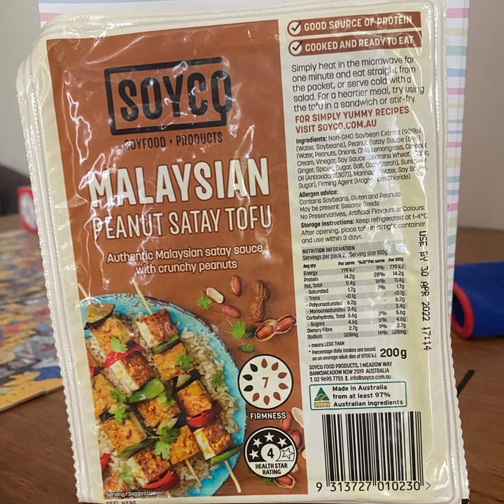 photo of Soyco Malaysian Peanut Satay Tofu shared by @arianemeschiatti on  02 Mar 2022 - review