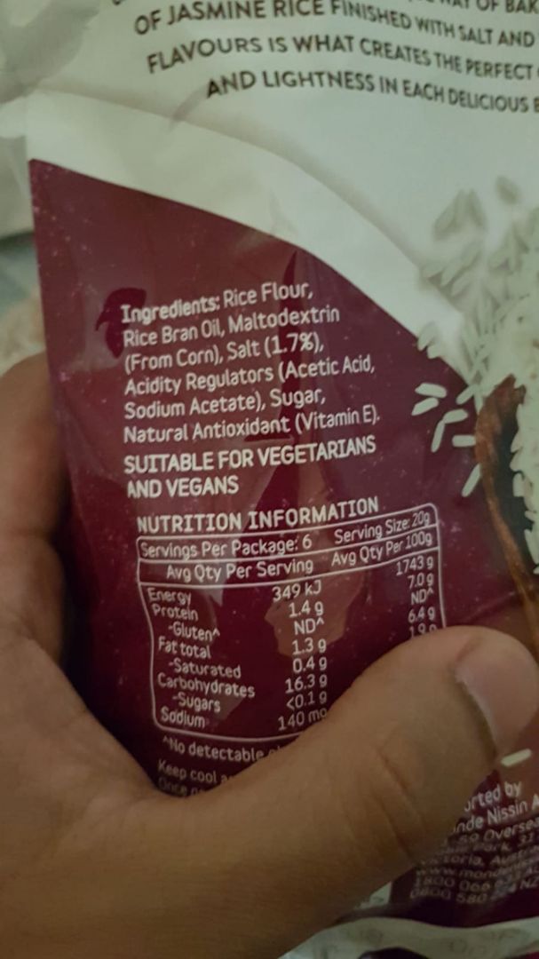 review photo of Peckish Salt & Vinegar Flavoured Rice Crackers shared by @sylchew on 04 Dec 2019 - review