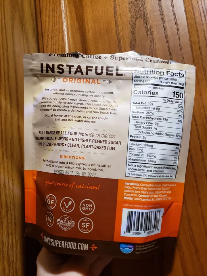 photo of Laird Superfood Laird Superfood Instafuel shared by @michelleadina on  21 Apr 2020 - review