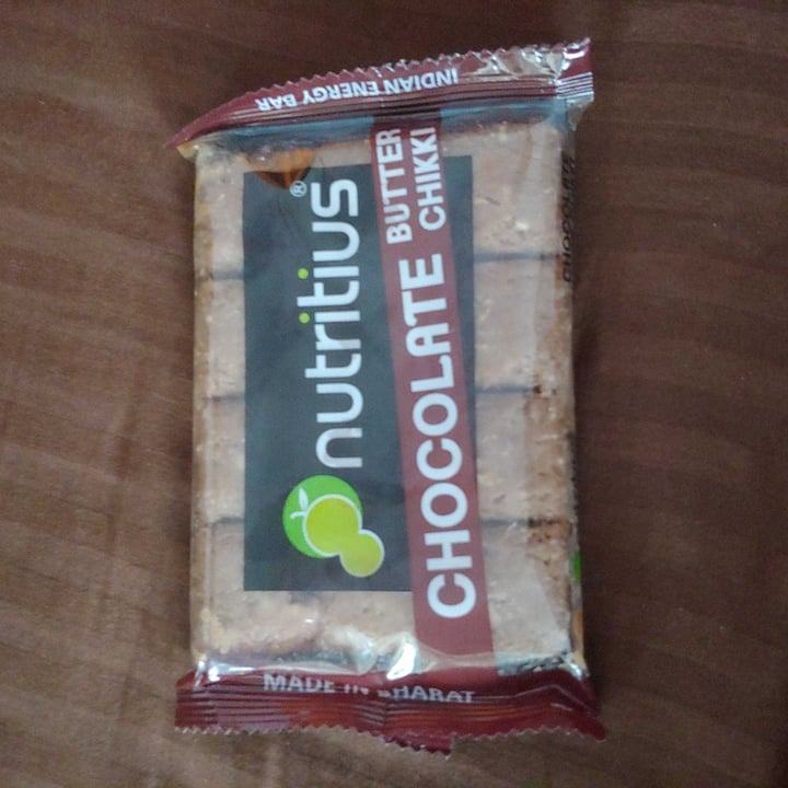photo of Nutritius Chocolate peanut butter chikki shared by @vegananu on  15 Jan 2020 - review
