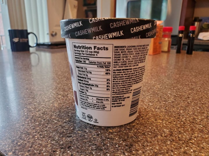 review photo of So Delicious Dairy Free Dark Chocolate Truffle Cashewmilk Frozen Dessert shared by @mishanovak on 01 Sep 2019 - review