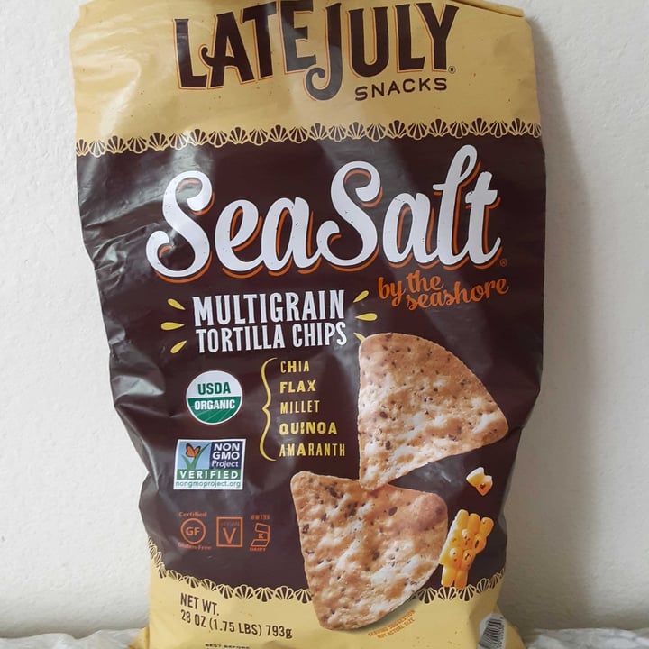 review photo of Late July Snacks Sea Salt by the seashore Multigrain Tortilla Chips shared by @gardenfoodie on 24 Jan 2021 - review