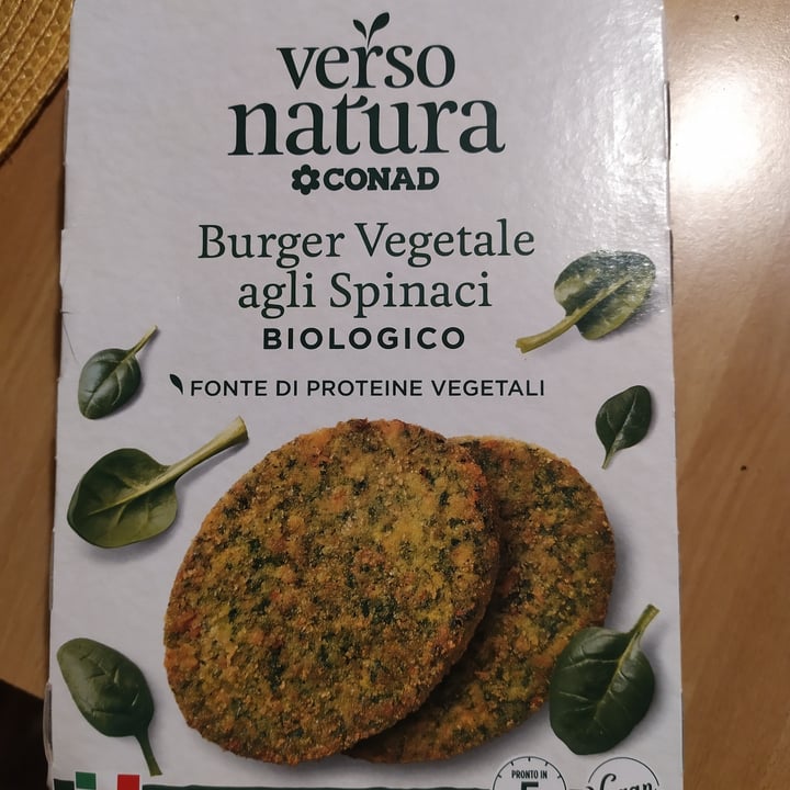 photo of Verso Natura Conad Veg Burger vegetale agli spinaci biologico shared by @carmenvarrella on  21 Aug 2022 - review