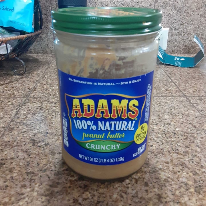 photo of Adams 100% Natural Peanut Butter Crunchy shared by @vegandudeabides on  20 May 2022 - review