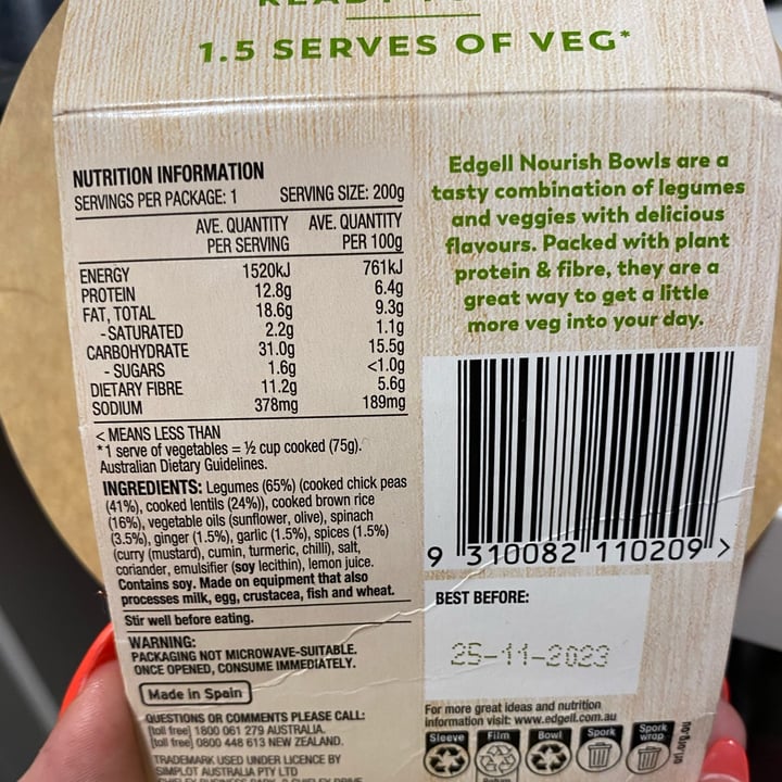review photo of Edgell Nourish Bowl - spiced lentil shared by @arianemeschiatti on 24 Jul 2022 - review