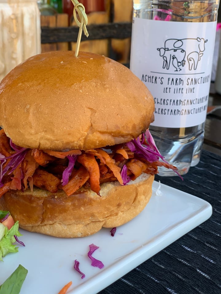 photo of Asher's Corner Cafe @ Ashers Farm Sanctuary Sticky BBQ Pulled Pork Style Burger shared by @taryn83 on  29 Sep 2019 - review