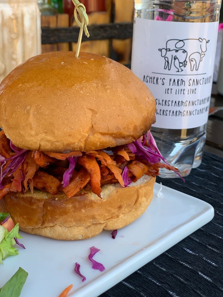 review photo of Asher's Corner Cafe @ Ashers Farm Sanctuary Sticky BBQ Pulled Pork Style Burger shared by @taryn83 on 29 Sep 2019 - review