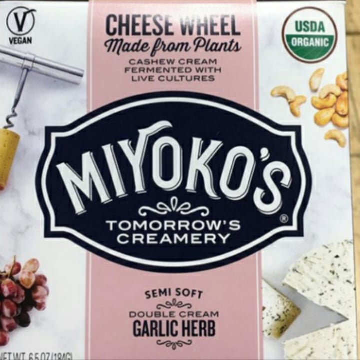 photo of Miyoko's Creamery Semi Soft Double Cream Garlic Herb Cheese Wheel shared by @bethdouglas on  05 Dec 2020 - review
