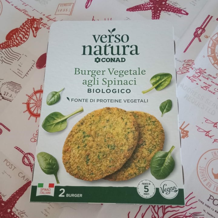 photo of Verso Natura Conad Veg Burger vegetale agli spinaci biologico shared by @elisacasadei on  03 Aug 2022 - review