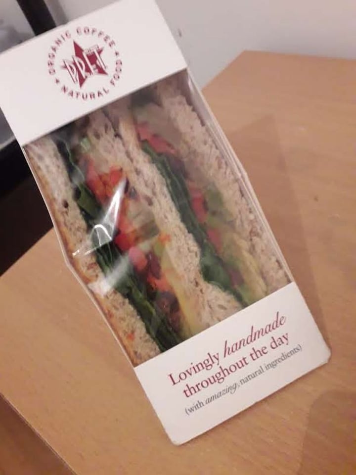 photo of Pret A Manger Vegan Sandwich shared by @vegans0ph3 on  27 Dec 2019 - review
