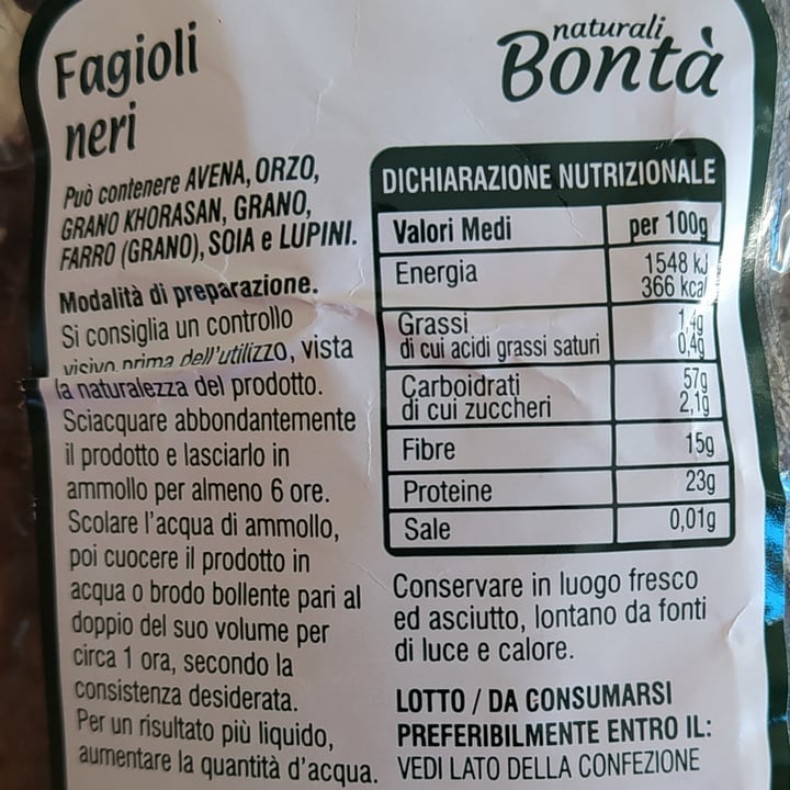 photo of Naturali bontà Fagioli Neri shared by @maple15 on  27 Nov 2022 - review