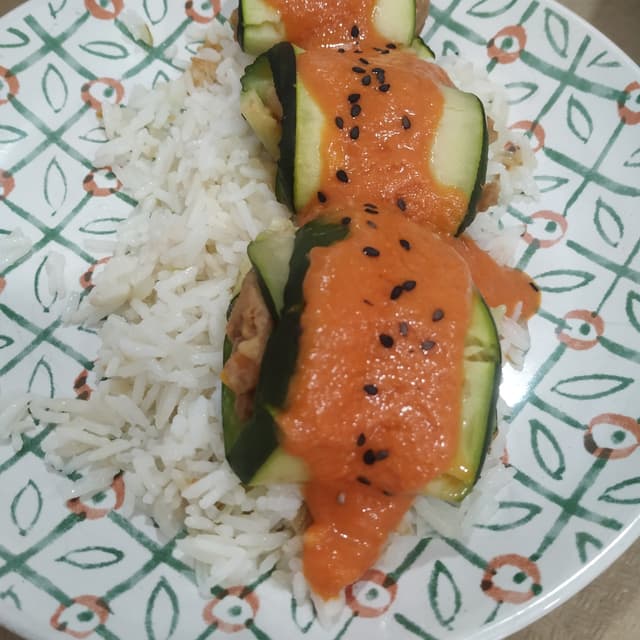 Photo of the dish “Rollitos de calabacín rellenos de boloñesa”