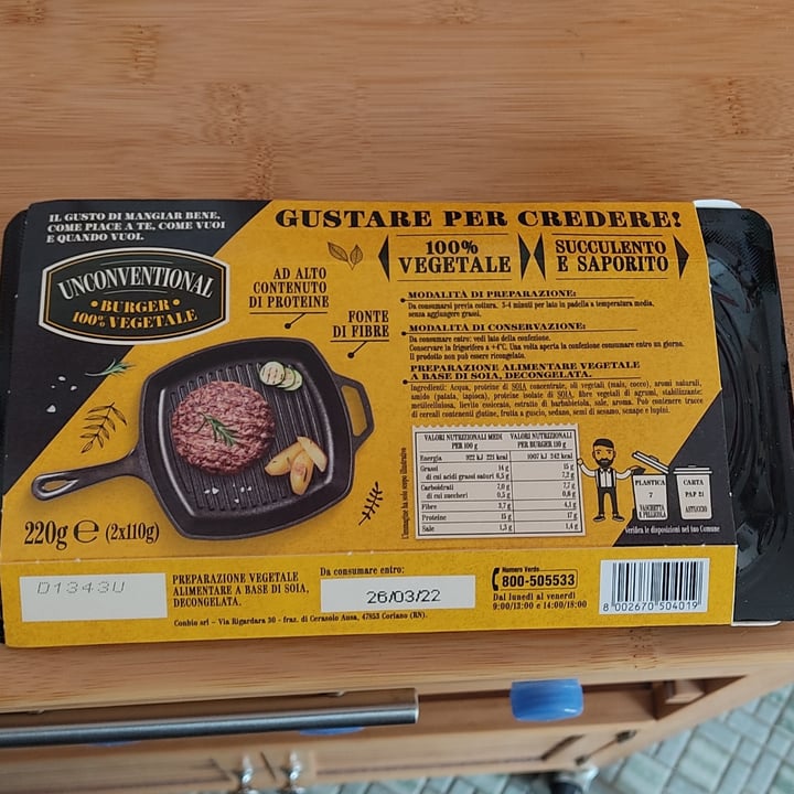 review photo of Unconventional Burger Vegetale Classico - Classic Burger shared by @patrik on 14 Mar 2022 - review