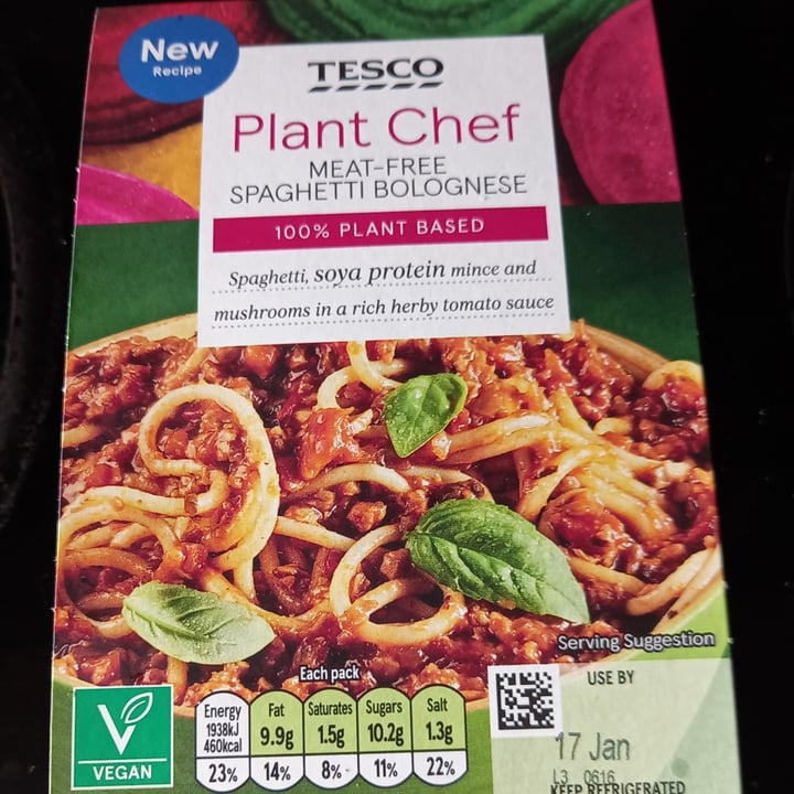 review photo of Tesco Plant Chef Meat free Spagetti Bolognese shared by @ronnie1978 on 19 Jan 2022 - review