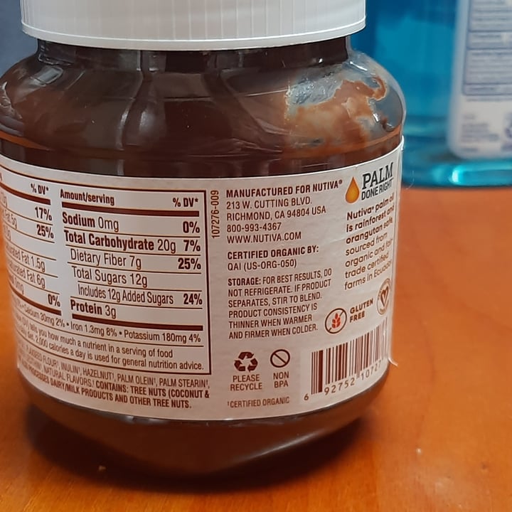 photo of Nutiva Classic Organic Hazelnut Spread shared by @tatornmaui on  03 Dec 2022 - review