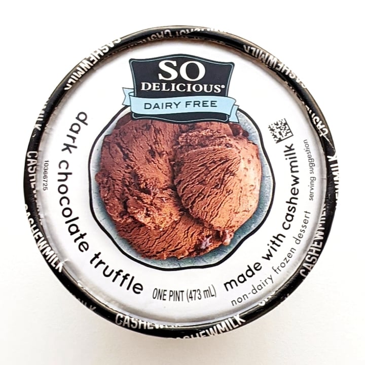 photo of So Delicious Dairy Free Dark Chocolate Truffle Cashewmilk Frozen Dessert shared by @veggieassassin on  11 May 2021 - review