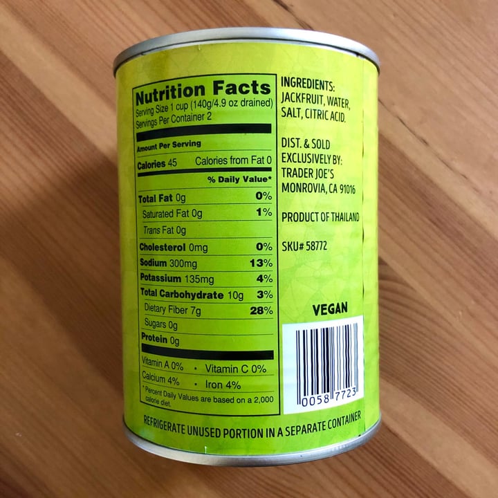 photo of Trader Joe's Green Jackfruit in Brine shared by @aqualing on  08 Mar 2021 - review