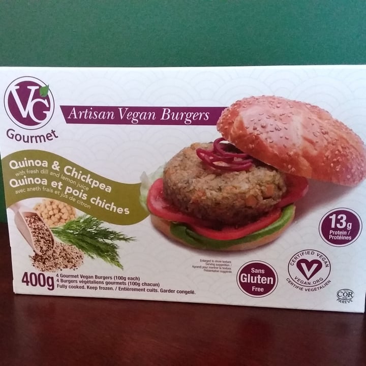 photo of VG Gourmet Artisan Vegan Burgers Quinoa And Chickpea shared by @farmette on  11 Jul 2022 - review