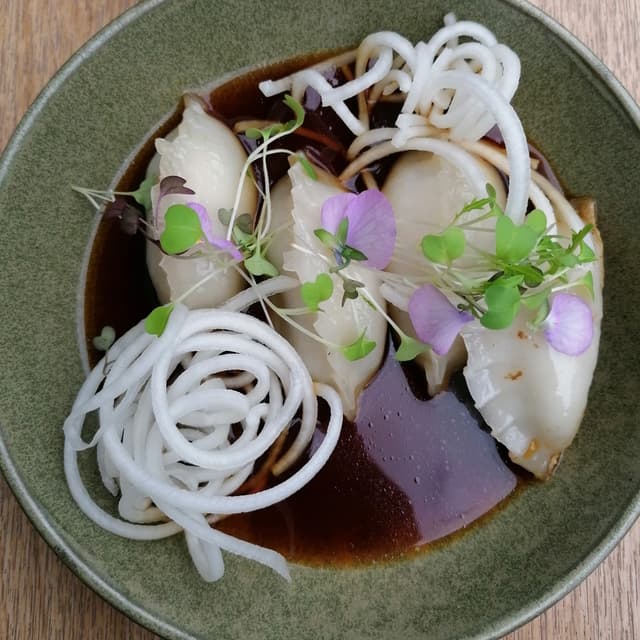 菜肴“Gyozas Botánicas”的照片