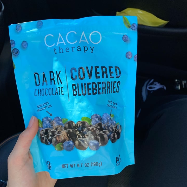 photo of cacao therapy dark chocolate covered blueberries shared by @yarilovezzucchini on  07 Oct 2022 - review