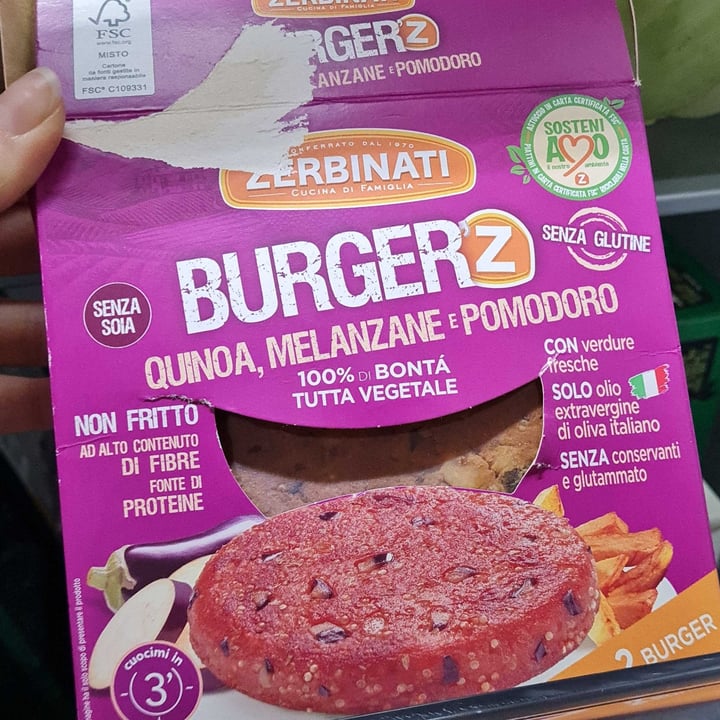 photo of Zerbinati Burger Quinoa, Melanzane e Pomodoro shared by @annag on  27 Mar 2022 - review