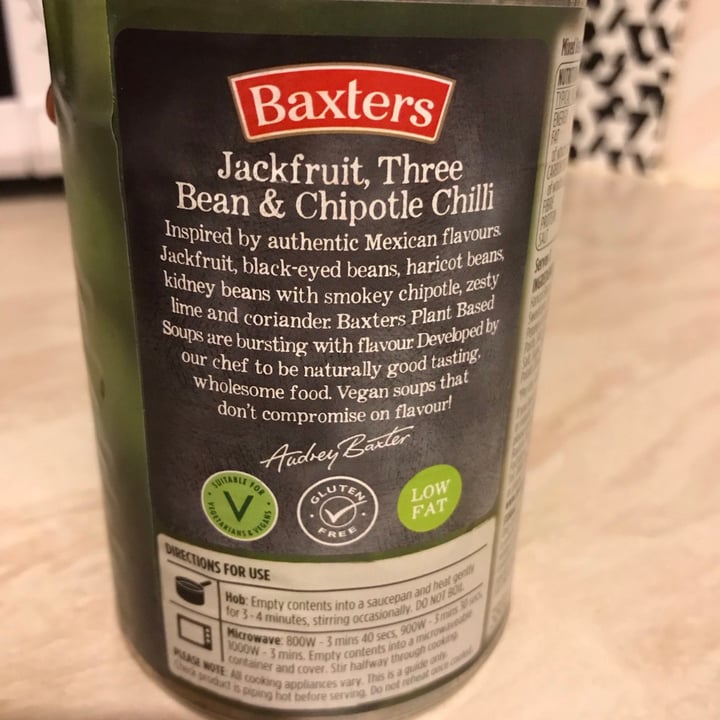 review photo of Baxters Jackfruit, Three Bean and Chipotle Chilli shared by @yourfavouriteginger on 16 Jan 2021 - review