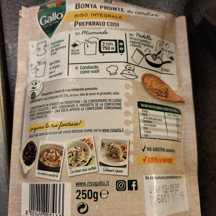 review photo of Gallo Bontà Pronte Riso Integrale shared by @marina49 on 12 Sep 2022 - review