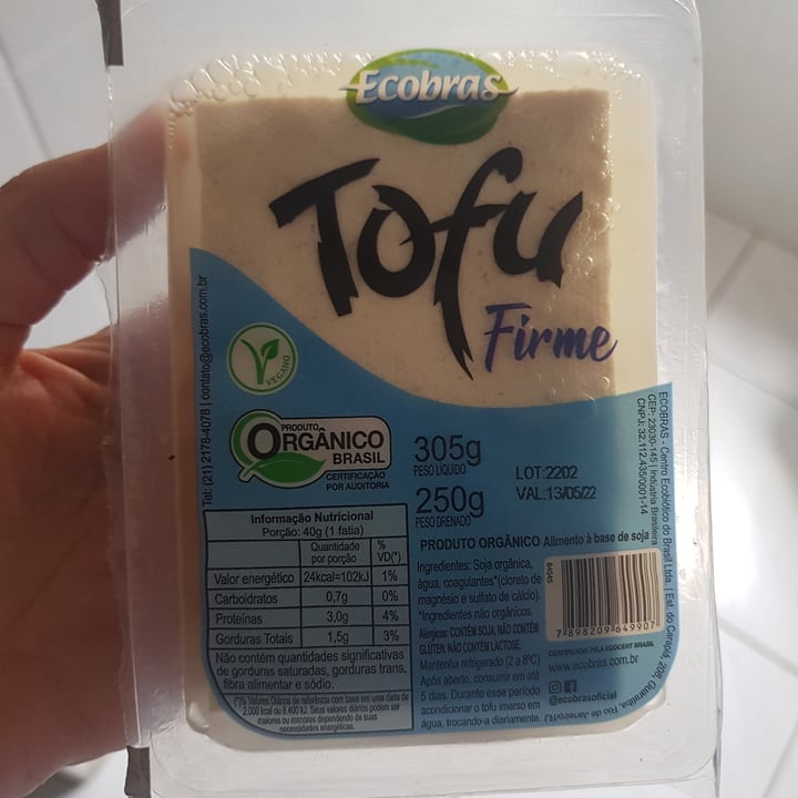 photo of Ecobras Tofu Firme Orgânico shared by @thaismaluf on  01 Apr 2022 - review