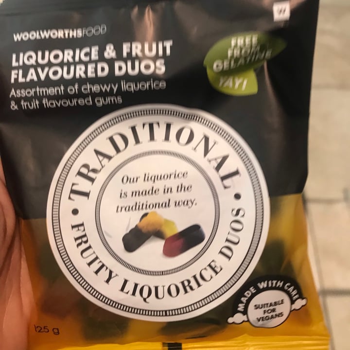 photo of Woolworths Food Liquorice & Fruit Flavoured Duos shared by @terribentt on  03 Aug 2020 - review