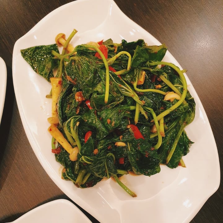 photo of Greenland Vegetarian Restaurant sweet potato leaves with chilli shared by @nnreb on  17 Aug 2019 - review