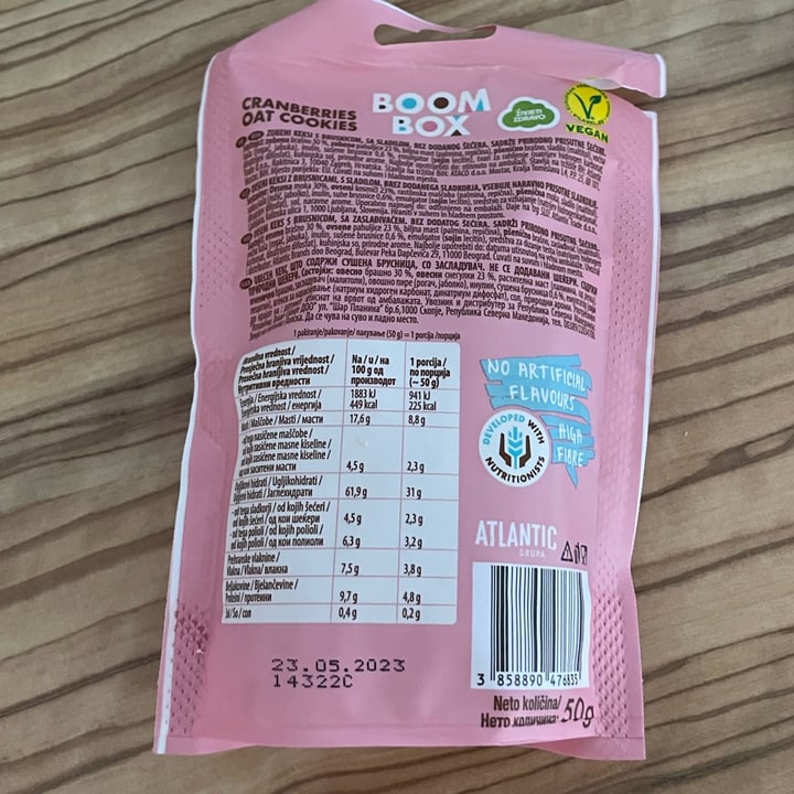 review photo of BOOM BOX Cranberrie oat cookies shared by @myrtleberries on 15 Aug 2022 - review