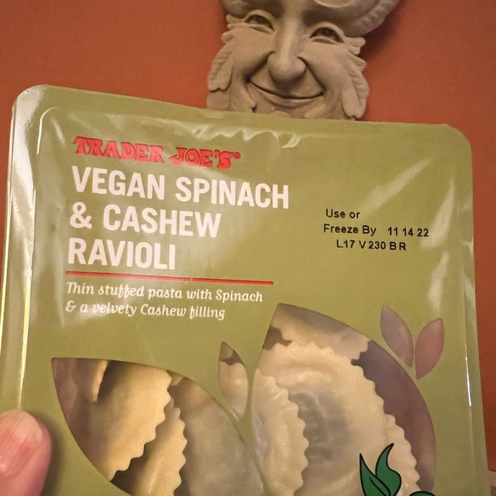 photo of Trader Joe's Vegan Spinach & Cashew Ravioli shared by @allycat38 on  21 Oct 2022 - review