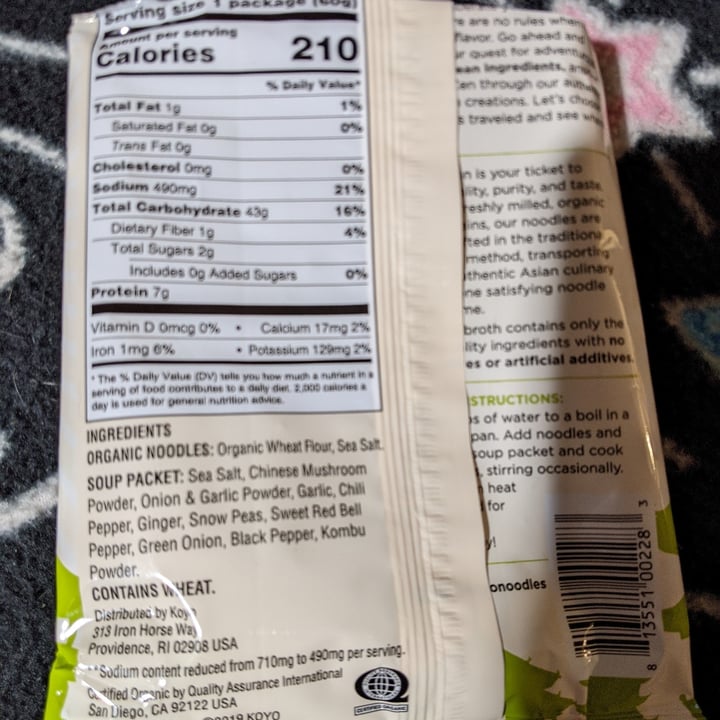review photo of Koyo Asian Vegetable Ramen shared by @fuzzydestroyer on 08 Feb 2022 - review