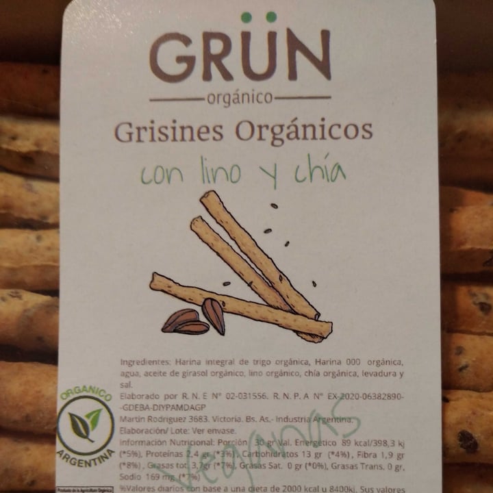 photo of Grün Orgánico Grisines Orgánicos con Lino y Chía shared by @vane66 on  23 Aug 2021 - review